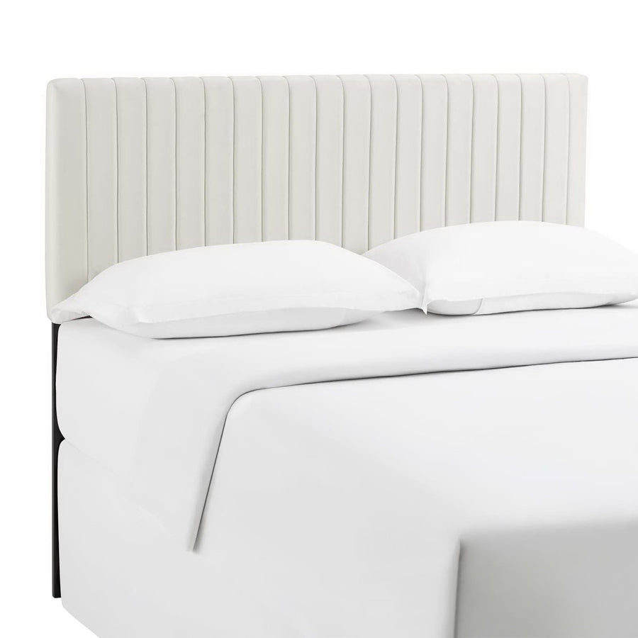 Meadow Performance Velvet Full / Queen Headboard in Ivory
