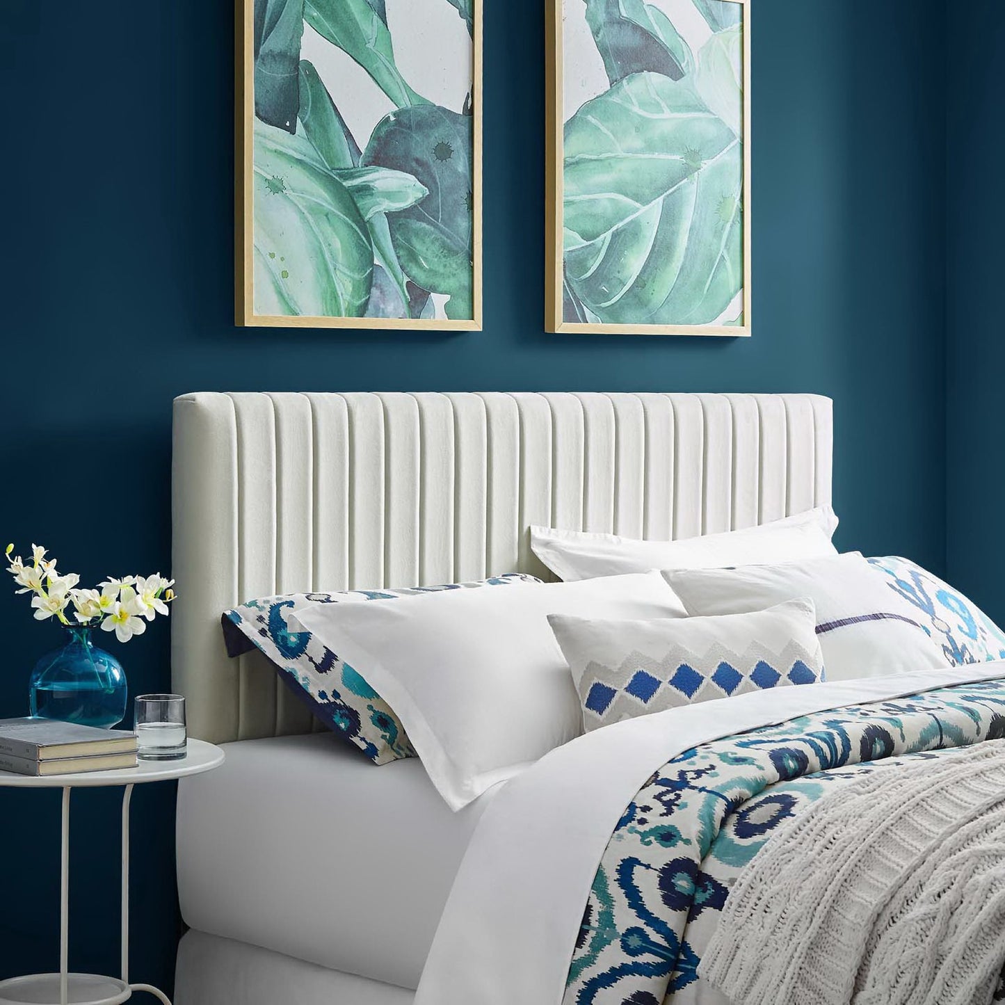 Keira Performance Velvet Full / Queen Headboard by Furniture For America