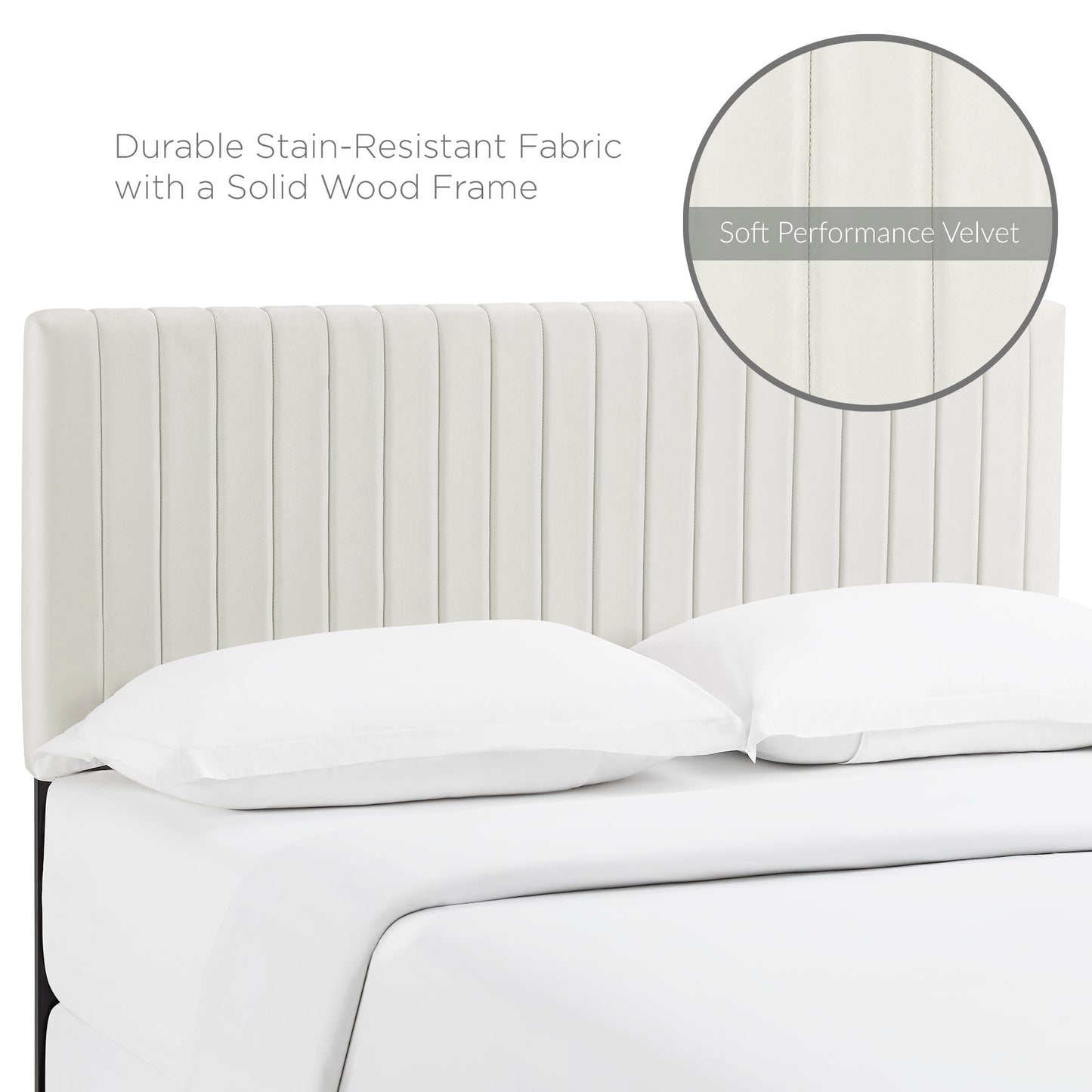 Keira Performance Velvet Full / Queen Headboard by Furniture For America