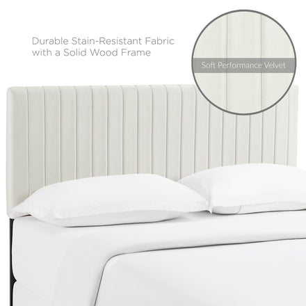 Keira Performance Velvet Full / Queen Headboard in Ivory