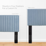 Meadow Performance Velvet Full / Queen Headboard in Light Blue