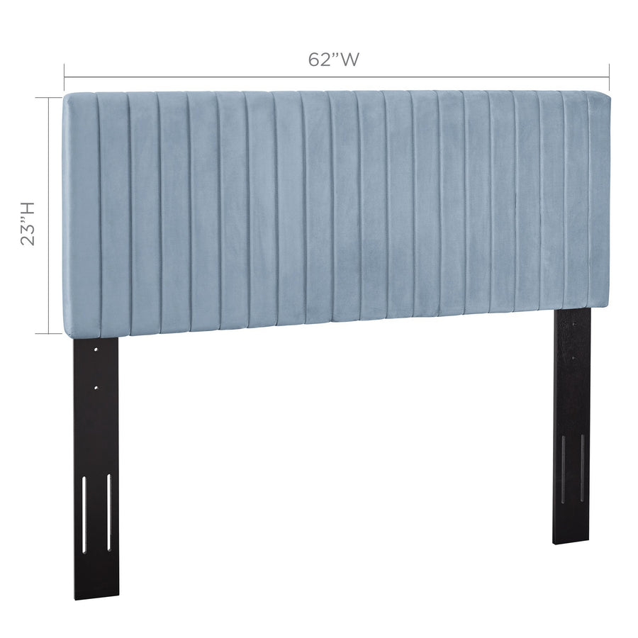 Meadow Performance Velvet Full / Queen Headboard in Light Blue