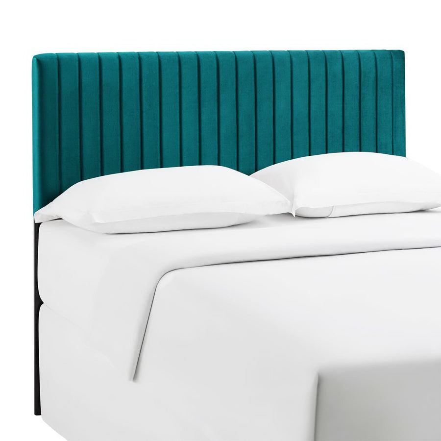 Meadow Performance Velvet Full / Queen Headboard in Teal