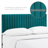 Meadow Performance Velvet Full / Queen Headboard in Teal