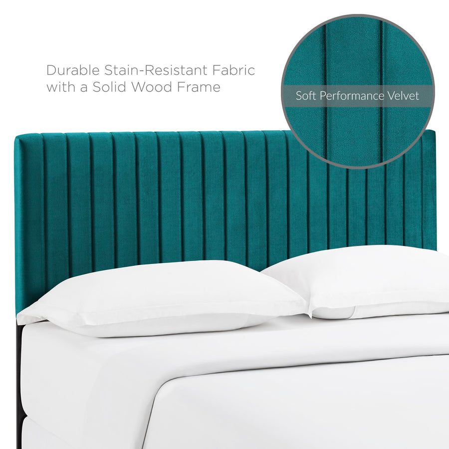 Meadow Performance Velvet Full / Queen Headboard in Teal