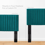Meadow Performance Velvet Full / Queen Headboard in Teal