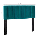 Meadow Performance Velvet Full / Queen Headboard in Teal