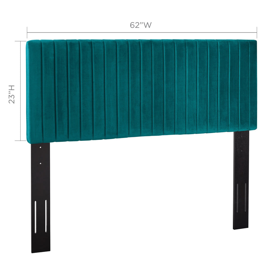 Meadow Performance Velvet Full / Queen Headboard in Teal