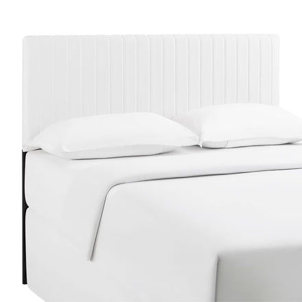 Keira Faux Leather Full / Queen Headboard in White