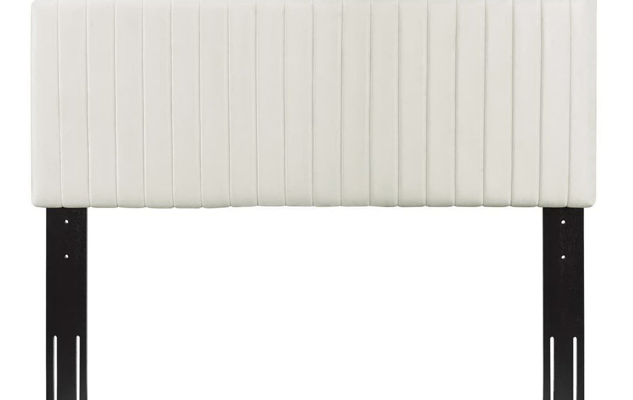 Meadow Performance Velvet King/California King Headboard in Ivory