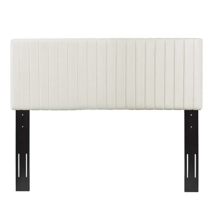 Keira Performance Velvet King/California King Headboard in Ivory