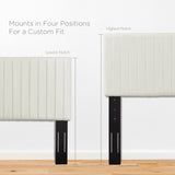 Meadow Performance Velvet King/California King Headboard in Ivory