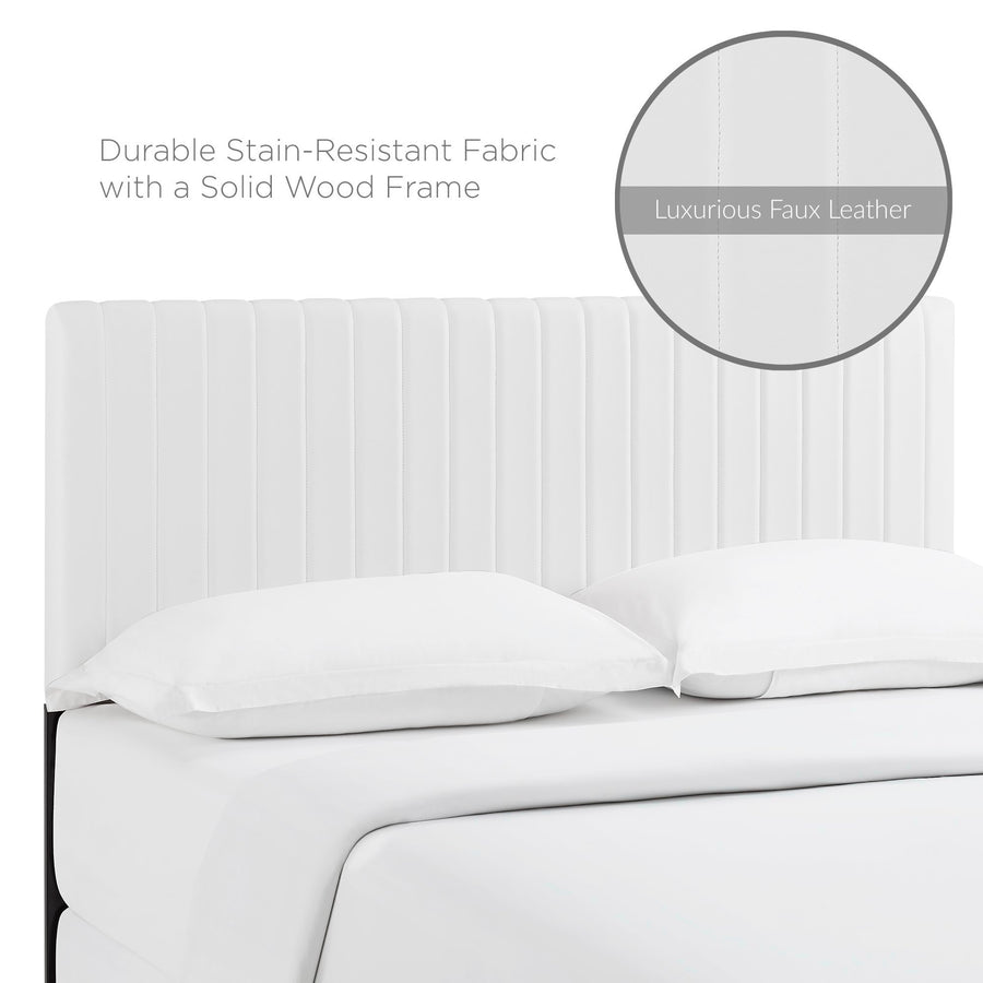 Meadow Faux Leather King/California King Headboard in White