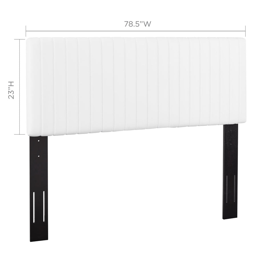 Meadow Faux Leather King/California King Headboard in White