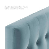 Vale Biscuit Tufted Performance Velvet Twin Headboard in Light Blue