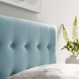 Vale Biscuit Tufted Performance Velvet Twin Headboard in Light Blue