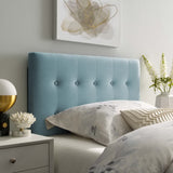 Vale Biscuit Tufted Performance Velvet Twin Headboard in Light Blue