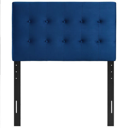Emily Biscuit Tufted Performance Velvet Twin Headboard by Furniture For America