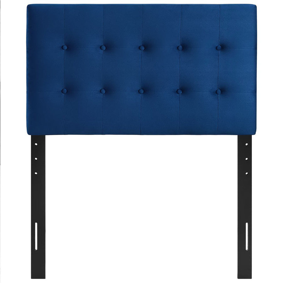 Vale Biscuit Tufted Performance Velvet Twin Headboard in Navy