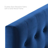 Vale Biscuit Tufted Performance Velvet Twin Headboard in Navy