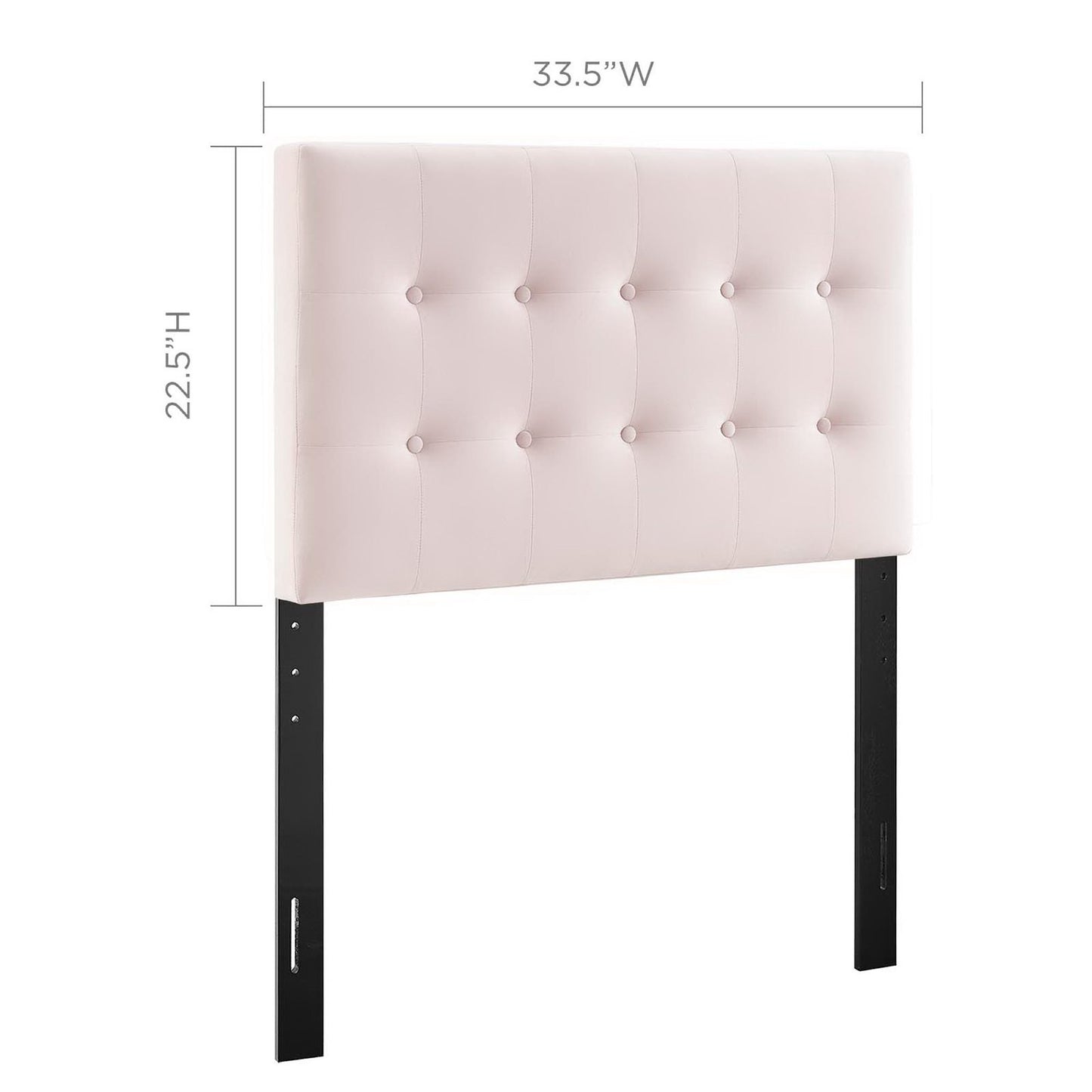 Emily Biscuit Tufted Performance Velvet Twin Headboard by Furniture For America