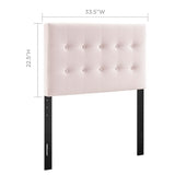 Vale Biscuit Tufted Performance Velvet Twin Headboard in Pink
