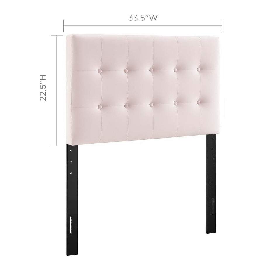 Vale Biscuit Tufted Performance Velvet Twin Headboard in Pink