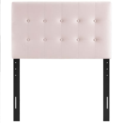 Emily Biscuit Tufted Performance Velvet Twin Headboard by Furniture For America
