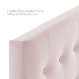 Vale Biscuit Tufted Performance Velvet Twin Headboard in Pink