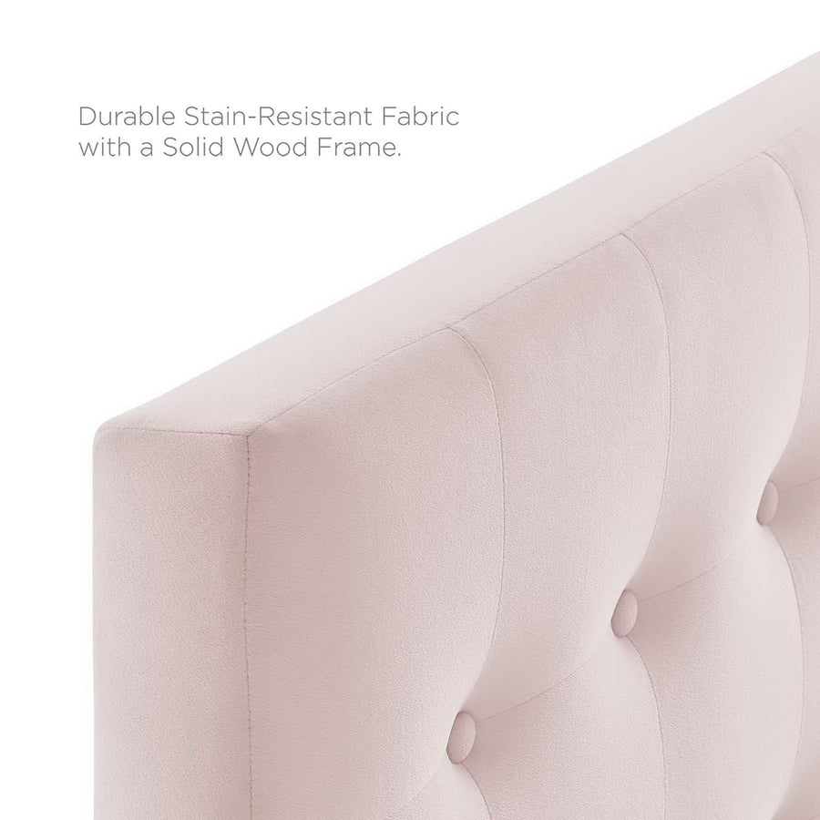 Vale Biscuit Tufted Performance Velvet Twin Headboard in Pink