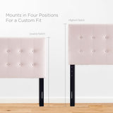 Vale Biscuit Tufted Performance Velvet Twin Headboard in Pink