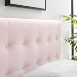 Vale Biscuit Tufted Performance Velvet Twin Headboard in Pink