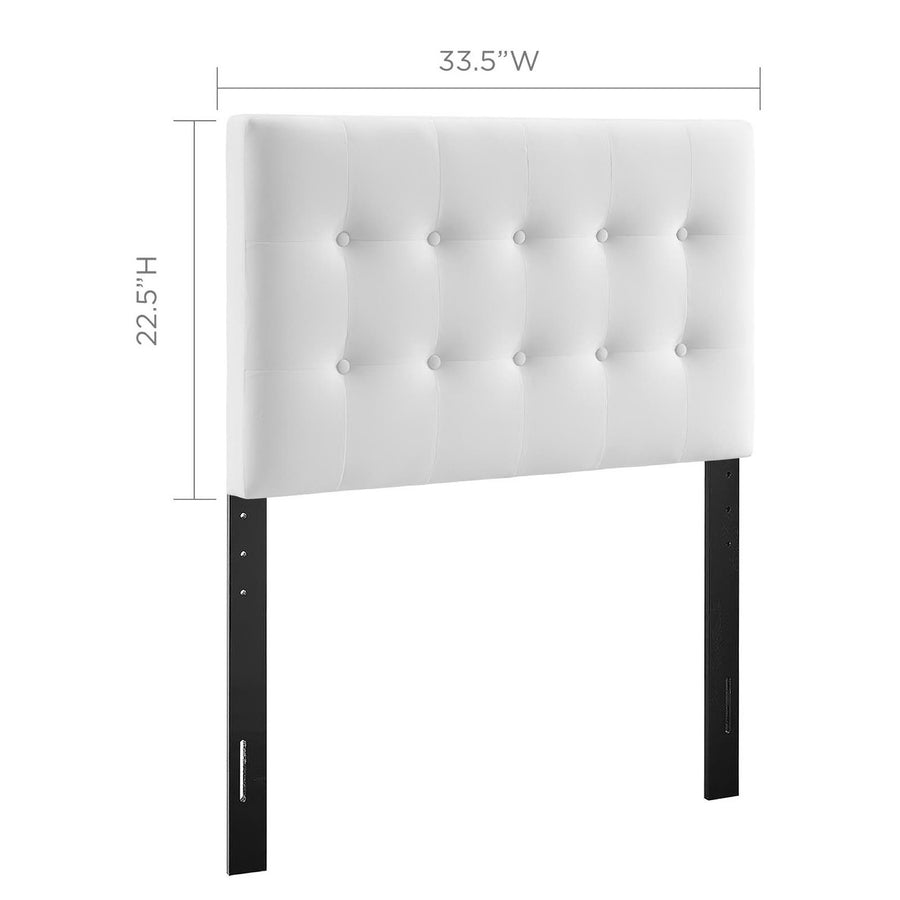 Vale Biscuit Tufted Performance Velvet Twin Headboard in White