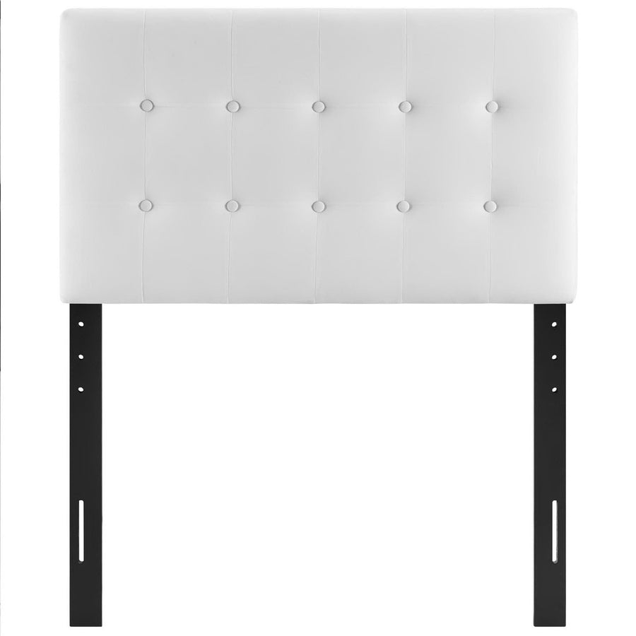 Vale Biscuit Tufted Performance Velvet Twin Headboard in White