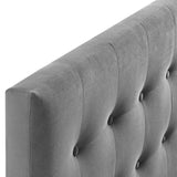 Vale Biscuit Tufted Performance Velvet Full Headboard in Gray