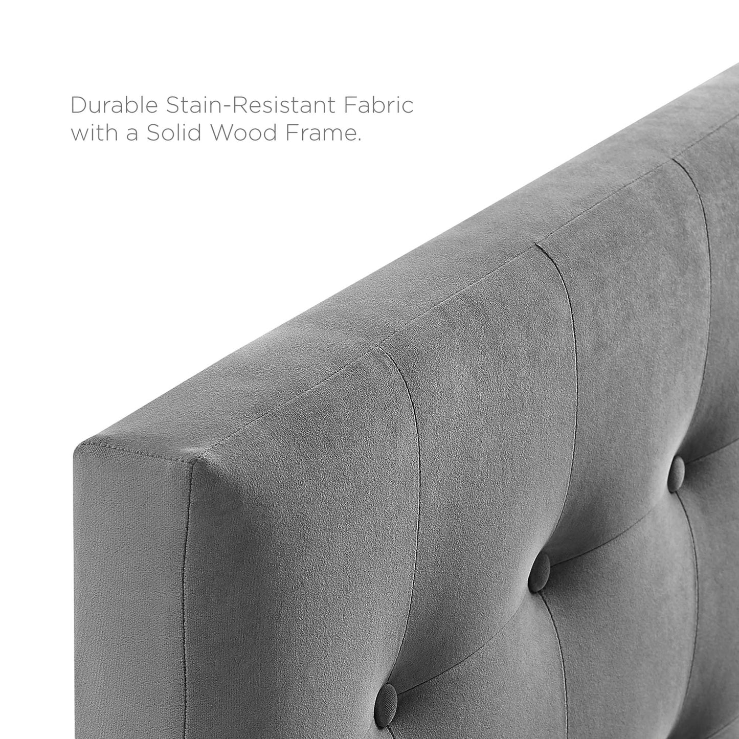 Emily Biscuit Tufted Performance Velvet Full Headboard by Furniture For America