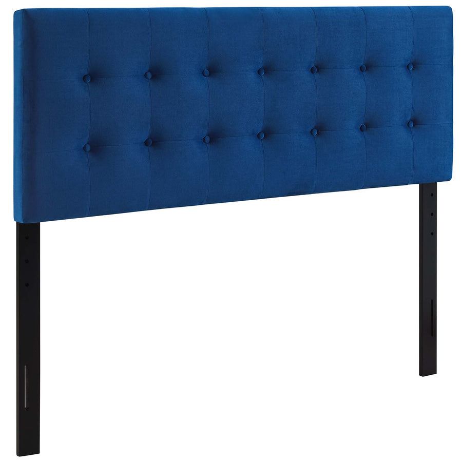 Vale Biscuit Tufted Performance Velvet Full Headboard in Navy