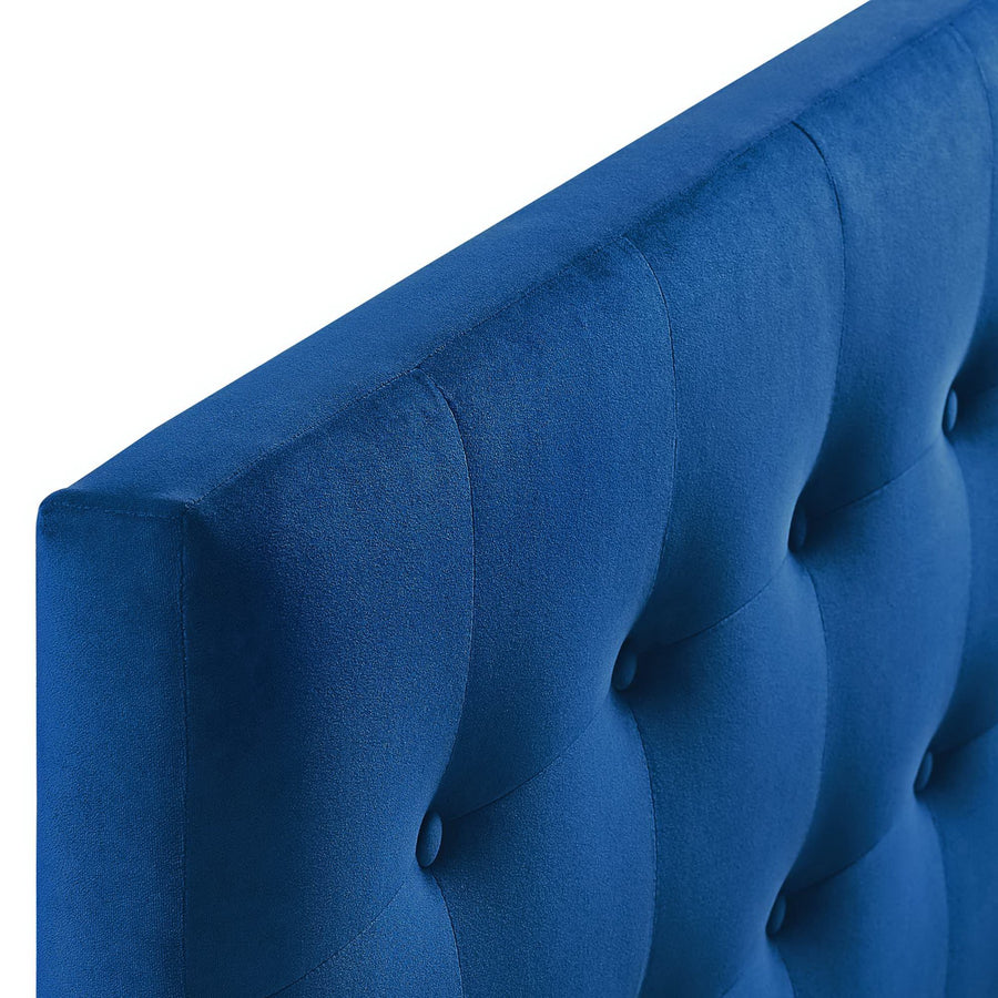 Vale Biscuit Tufted Performance Velvet Full Headboard in Navy