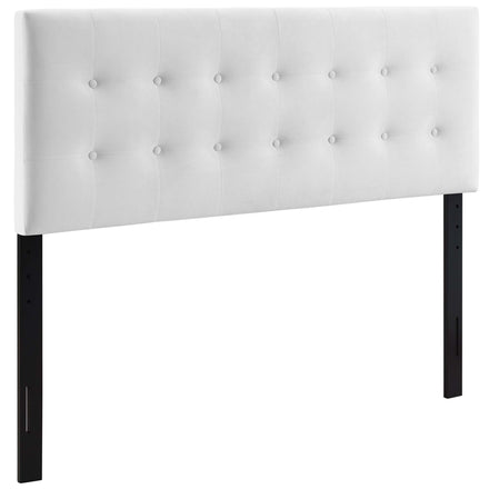 Emily Biscuit Tufted Performance Velvet Full Headboard in White