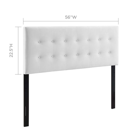 Emily Biscuit Tufted Performance Velvet Full Headboard in White