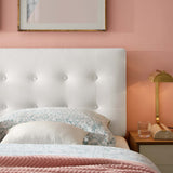 Vale Biscuit Tufted Performance Velvet Full Headboard in White