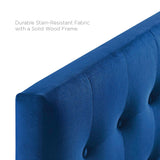 Vale Biscuit Tufted Performance Velvet Queen Headboard in Navy