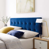 Vale Biscuit Tufted Performance Velvet Queen Headboard in Navy