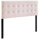 Vale Biscuit Tufted Performance Velvet Queen Headboard in Pink