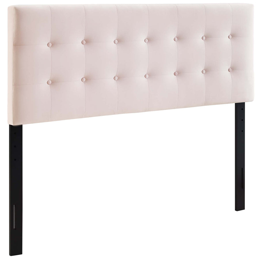 Vale Biscuit Tufted Performance Velvet Queen Headboard in Pink