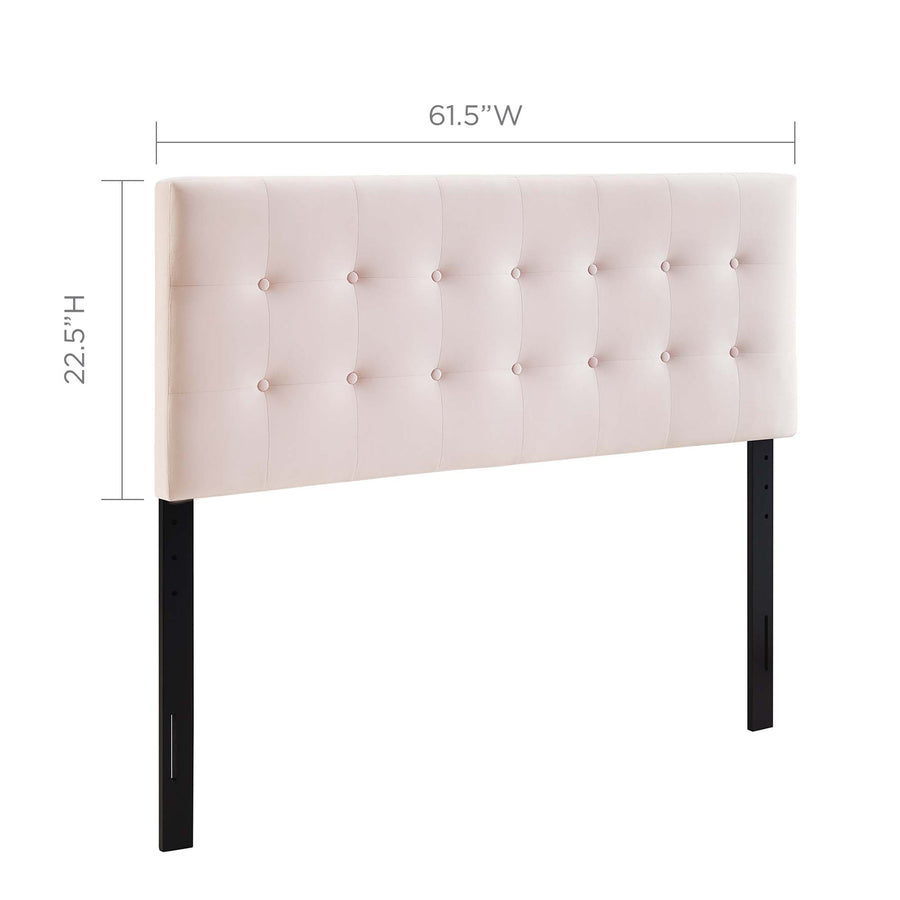 Vale Biscuit Tufted Performance Velvet Queen Headboard in Pink