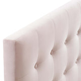 Vale Biscuit Tufted Performance Velvet Queen Headboard in Pink