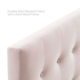 Vale Biscuit Tufted Performance Velvet Queen Headboard in Pink