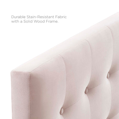 Emily Biscuit Tufted Performance Velvet Queen Headboard by Furniture For America