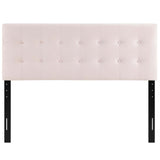 Vale Biscuit Tufted Performance Velvet Queen Headboard in Pink